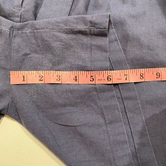 ModCloth x Princess Highway Women’s 22 Linen Belted High Waist Shorts | Navy Ple - Picture 7 of 9